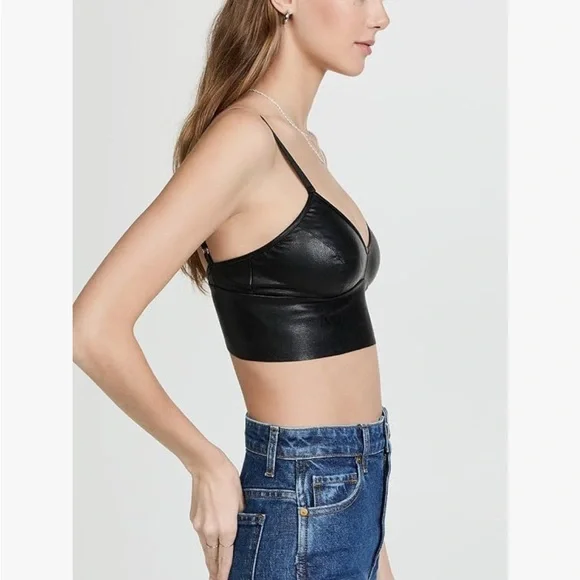 Commando Black Faux Leather Bralette - Picture 8 of 9